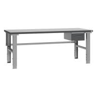 Fileb&aelig;nk med gr&aring; laminat bordplade med 1 skuffe 2000x800mm