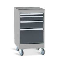 Skuffesektion GBP 800x565x660 med 4 låsbare skuffer på hjul