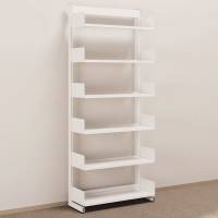 Kontorreol i st&aring;l til gulv 2200x900x300mm hvid