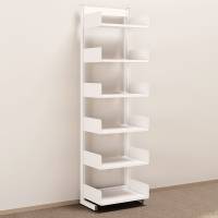 Kontorreol i st&aring;l til gulv 2200x600x400mm hvid