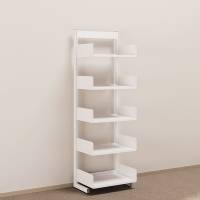 Kontorreol i st&aring;l til gulv 1900x600x400mm hvid