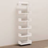 Kontorreol påbygningssektion i stål til gulv 2200x600x300mm hvid