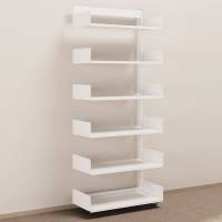 Kontorreol p&aring;bygningssektion i st&aring;l til gulv 2200x900x400mm hvid