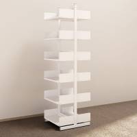 Kontorreol i st&aring;l til gulv 2200x600x300mm hvid tosidig grundsektion