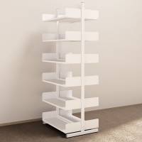 Kontorreol i st&aring;l til gulv 2200x900x300mm hvid tosidig grundsektion