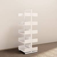 Kontorreol i st&aring;l til gulv 1900x600x300mm hvid tosidig grundsektion