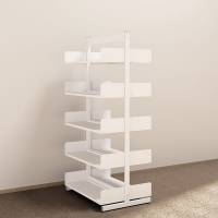 Kontorreol i st&aring;l til gulv 1900x900x300mm hvid tosidig grundsektion