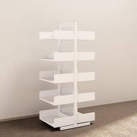 Kontorreol i st&aring;l til gulv 1900x600x400mm hvid tosidig grundsektion