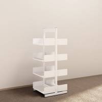 Kontorreol i st&aring;l til gulv 1600x600x300mm hvid tosidig grundsektion