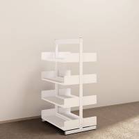 Kontorreol i stål til gulv 1600x900x300mm hvid tosidig grundsektion