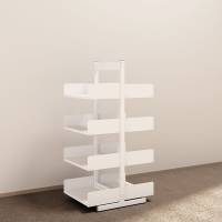 Kontorreol i st&aring;l til gulv 1600x600x400mm hvid tosidig grundsektion