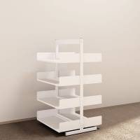 Kontorreol i stål til gulv 1600x900x400mm hvid tosidig grundsektion