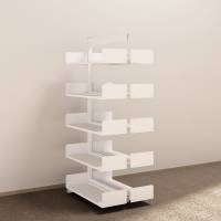 Kontorreol i st&aring;l til gulv 1900x900x300mm hvid tosidig p&aring;bygningssektion