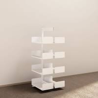 Kontorreol i st&aring;l til gulv 1600x600x300mm hvid tosidig p&aring;bygningssektion 