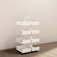 Kontorreol i stål til gulv 1600x600x400mm hvid tosidig påbygningssektion 