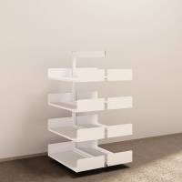 Kontorreol i st&aring;l til gulv 1600x900x400mm hvid tosidig p&aring;bygningssektion 