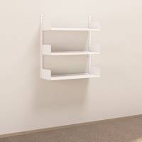 Kontorreol i st&aring;l til v&aelig;g 1000x900x300mm hvid grundsektion