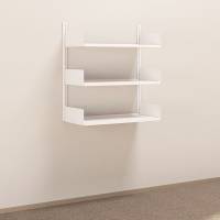 Kontorreol i st&aring;l til v&aelig;g 1000x900x400mm hvid grundsektion