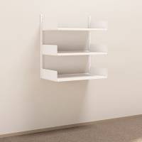 Kontorreol i stål til væg 1000x900x500mm hvid grundsektion