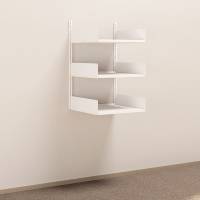 Kontorreol i st&aring;l til v&aelig;g 1000x600x600mm hvid grundsektion