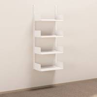 Kontorreol i st&aring;l til v&aelig;g 1500x600x300mm hvid grundsektion