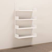 Kontorreol i stål til væg 1500x900x300mm hvid grundsektion