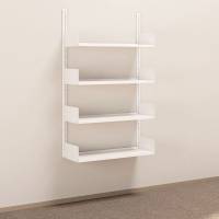 Kontorreol i st&aring;l til v&aelig;g 1500x900x300mm hvid grundsektion