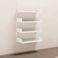 Kontorreol i stål til væg 1500x900x400mm hvid grundsektion