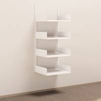 Kontorreol i stål til væg 1500x600x500mm hvid grundsektion