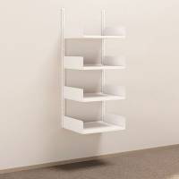 Kontorreol i st&aring;l til v&aelig;g 1500x600x500mm hvid grundsektion