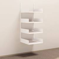 Kontorreol i st&aring;l til v&aelig;g 1500x600x600mm hvid grundsektion