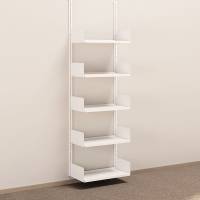 Kontorreol i st&aring;l til v&aelig;g 2000x600x300mm hvid grundsektion