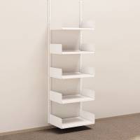 Kontorreol i stål til væg 2000x600x400mm hvid grundsektion