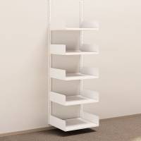 Kontorreol i stål til væg 2000x600x500mm hvid grundsektion