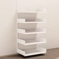 Kontorreol i st&aring;l til v&aelig;g 2000x900x600mm hvid grundsektion