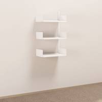 Kontorreol i st&aring;l til v&aelig;g 1000x600x300mm hvid p&aring;bygningssektion