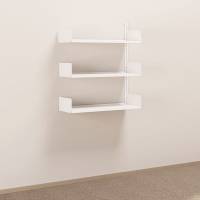 Kontorreol i st&aring;l til v&aelig;g 1000x900x300mm hvid p&aring;bygningssektion