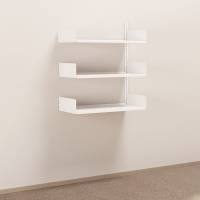 Kontorreol i stål til væg 1000x900x400mm hvid påbygningssektion