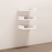 Kontorreol i st&aring;l til v&aelig;g 1000x600x500mm hvid p&aring;bygningssektion