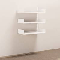 Kontorreol i stål til væg 1000x900x500mm hvid påbygningssektion