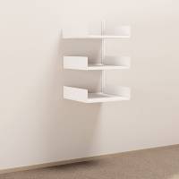 Kontorreol i stål til væg 1000x600x600mm hvid påbygningssektion