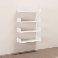 Kontorreol i st&aring;l til v&aelig;g 1500x900x300mm hvid p&aring;bygningssektion