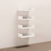 Kontorreol i st&aring;l til v&aelig;g 1500x600x400mm hvid p&aring;bygningssektion