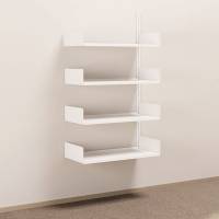 Kontorreol i st&aring;l til v&aelig;g 1500x900x400mm hvid p&aring;bygningssektion