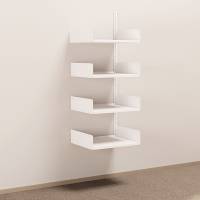 Kontorreol i stål til væg 1500x600x500mm hvid påbygningssektion