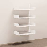 Kontorreol i st&aring;l til v&aelig;g 1500x900x500mm hvid p&aring;bygningssektion