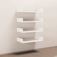 Kontorreol i st&aring;l til v&aelig;g 1500x900x500mm hvid p&aring;bygningssektion