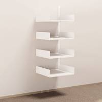 Kontorreol i st&aring;l til v&aelig;g 1500x600x600mm hvid p&aring;bygningssektion