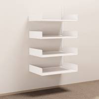 Kontorreol i stål til væg 1500x900x600mm hvid påbygningssektion