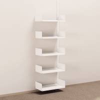 Kontorreol i stål til væg 2000x600x300mm hvid påbygningssektion